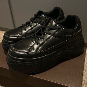 RARE Harajuku Black Platform Fashion Sneakers